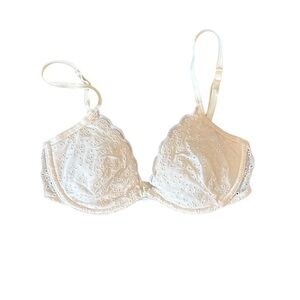 Express Elegant White Lace Bra 34C